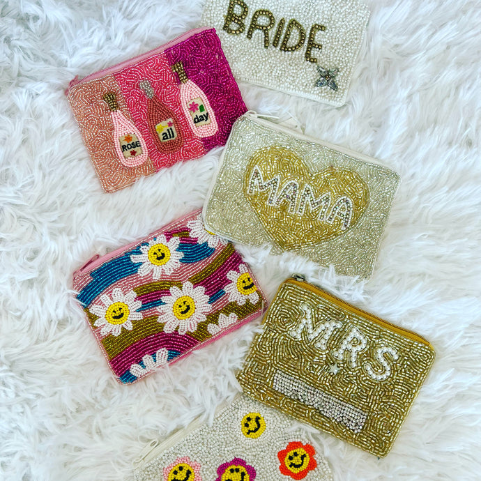 Beaded Zipper Pouches