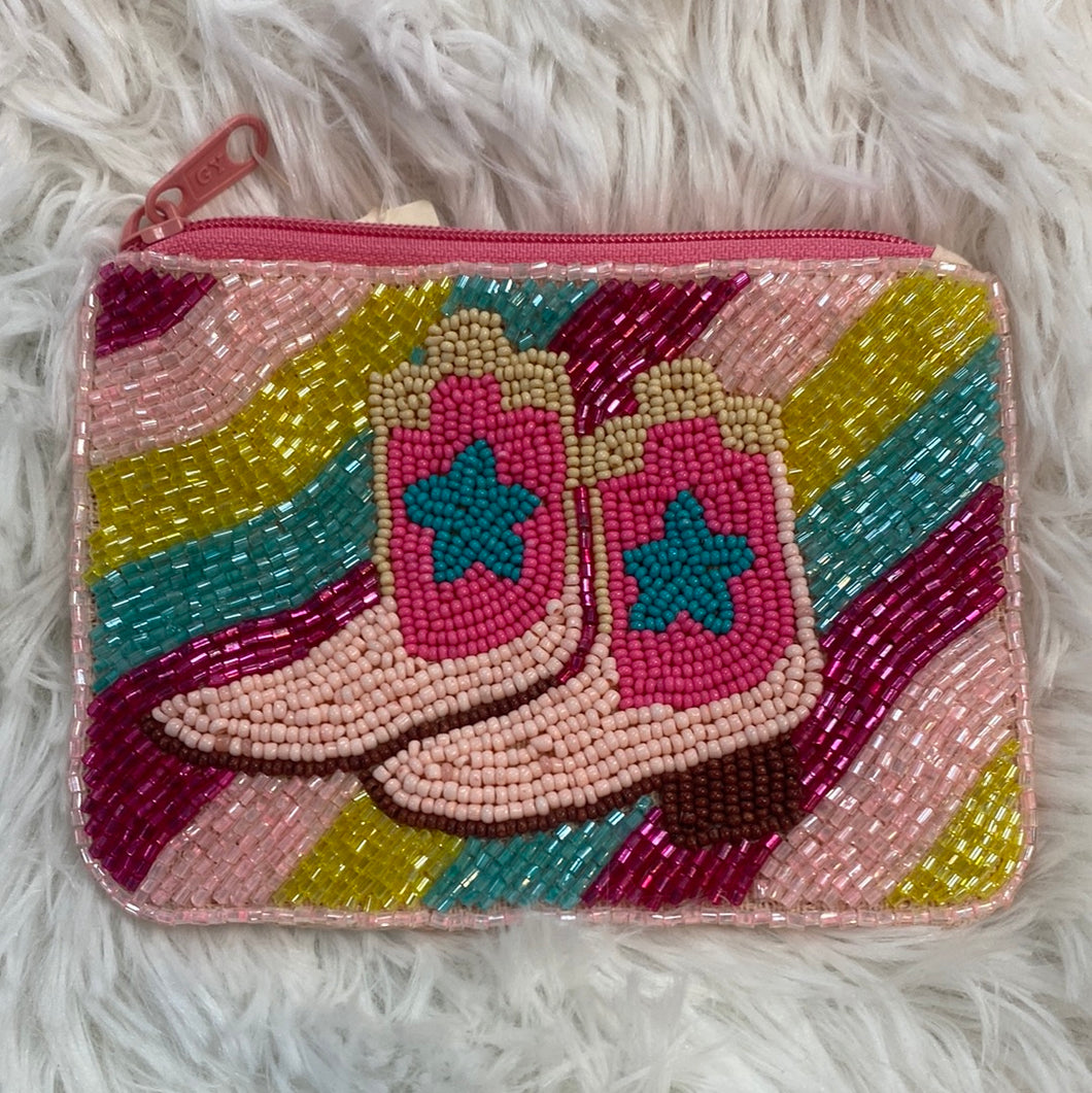 Beaded Zipper Coin Purse