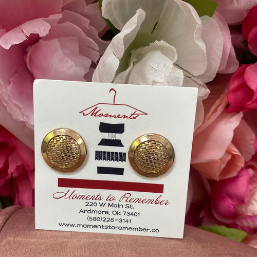 Gold stud earrings