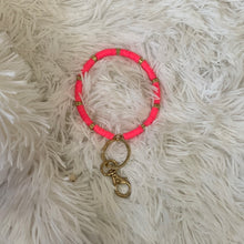 Rubber disc beaded key ring
