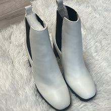 Zarah White Malta Chunky Heel Ankle Bootie