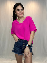 Sheek Pink V-Neck Blouse