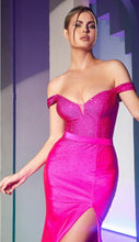 Off Shoulder Jersey Hot Pink Dress