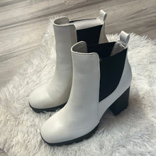 Zarah White Malta Chunky Heel Ankle Bootie