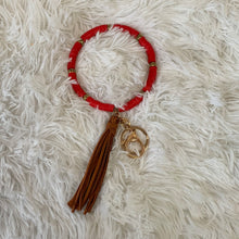 Rubber disc beaded key ring
