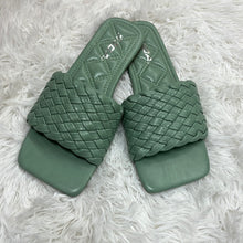 Sage Weave Slide On Sandal