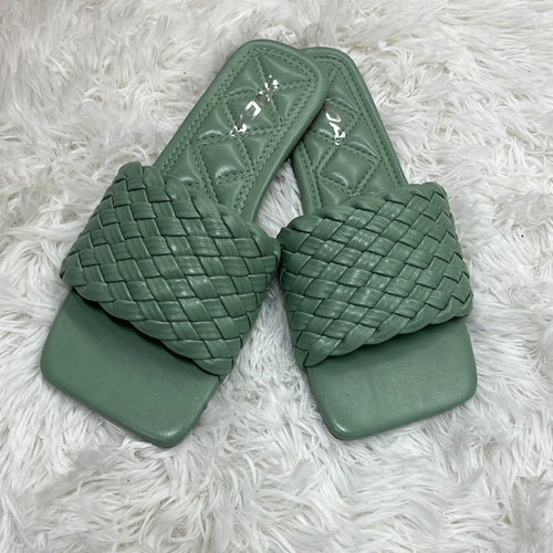 Sage Weave Slide On Sandal