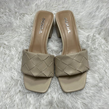 Nude Weave Slide Heel