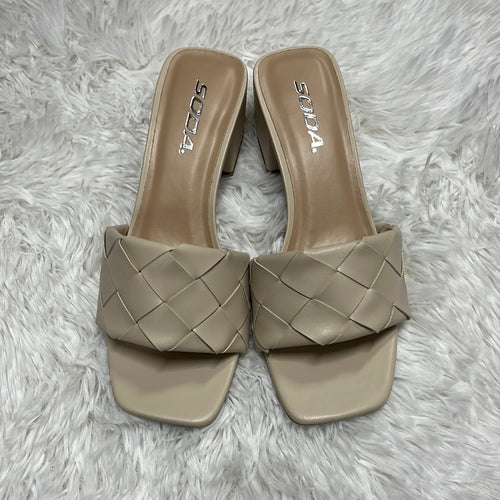 Nude Weave Slide Heel