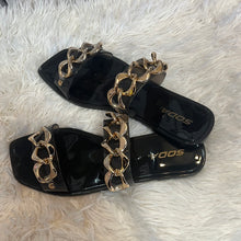 Black Chain Locked Sandals