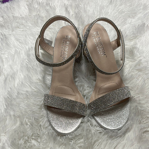 Zanna Silver Rhinestone Chunky Heel