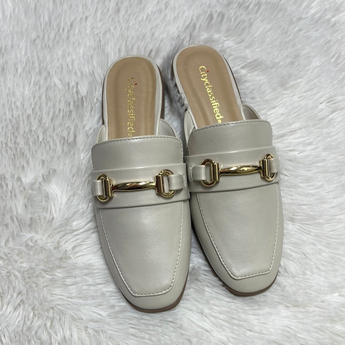 Orbiter off white slip on mule