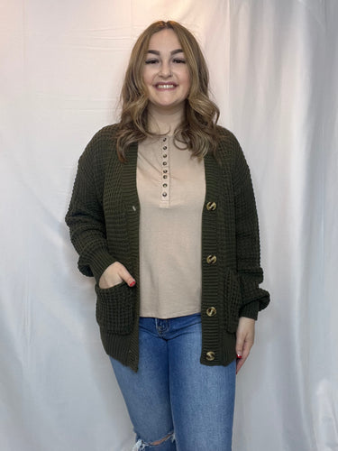 Olive Knit Cardigan