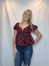 Checkered Satin Blouse