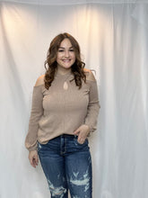 Mocha Cold Shoulder Blouse