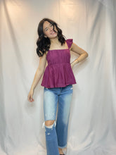 Ruffle Sleeve Babydoll Tank Top