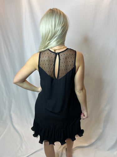 Black scallop dress
