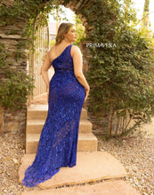 Royal blue One shoulder beaded dress
