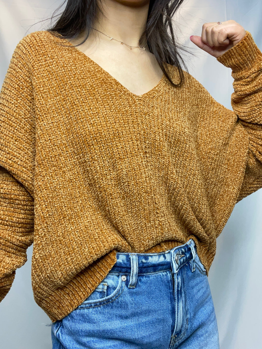 Chenille V-Neck Sweater
