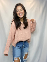 Pink Knit Chenille Sweater