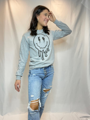 Lightening bolt Smiley LS tee