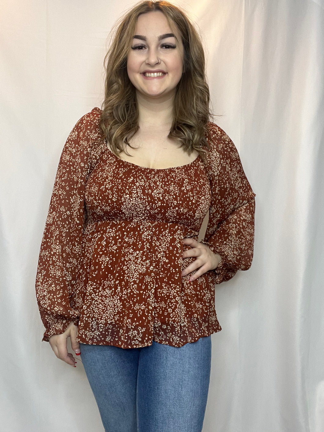 Floral Flounce Top