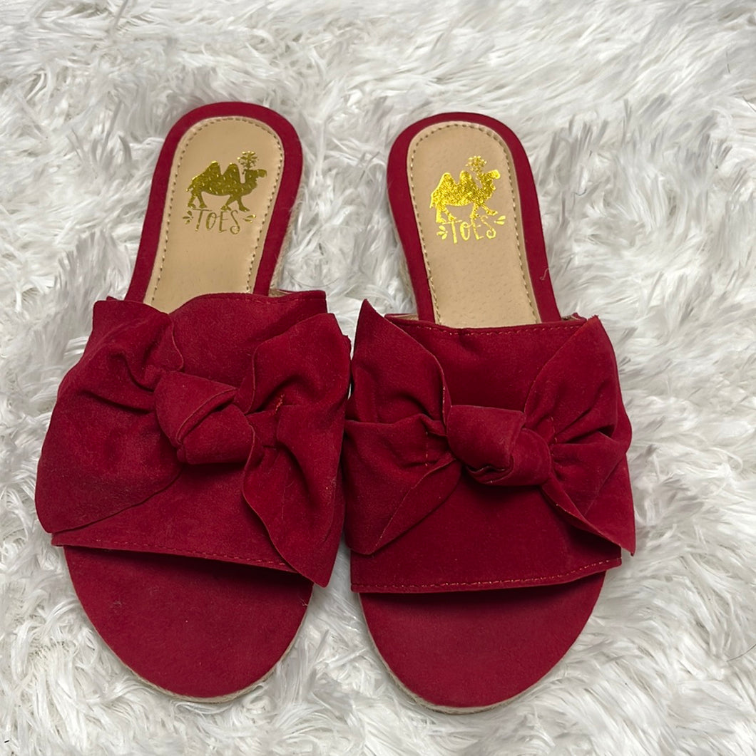 Red Bow Sandal Slides